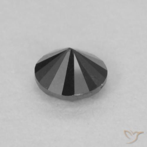 Diamante Nero naturale da 0.07 ct, Rotondo, Opaco