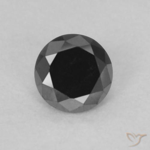 0.08ct Naturale Nero Diamante, Rotondo, Opaco