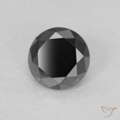 Diamante Nero naturale da 0.08 ct, Rotondo, Opaco