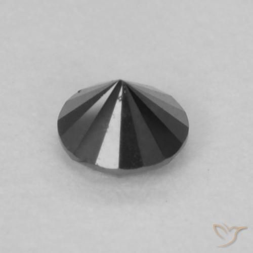 Diamante Nero naturale da 0.08 ct, Rotondo, Opaco