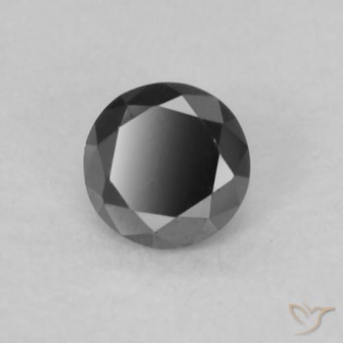Diamante Nero naturale da 0.07 ct, Rotondo, Opaco