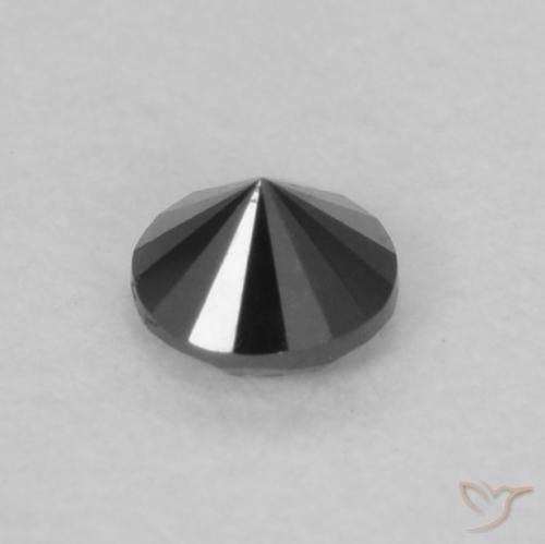 Diamante Nero naturale da 0.07 ct, Rotondo, Opaco