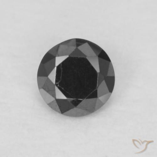 0.06ct Naturale Nero Diamante, Rotondo, Opaco