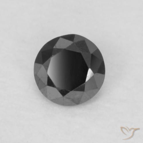 Diamante Nero naturale da 0.06 ct, Rotondo, Opaco
