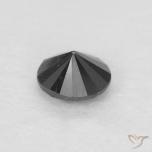 Diamante Nero naturale da 0.06 ct, Rotondo, Opaco