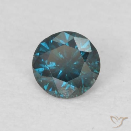 Diamante Blu naturale da 0.06 ct, Rotondo, VVS-VS
