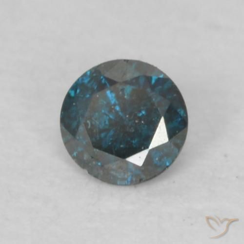 Diamante Blu naturale da 0.07 ct, Rotondo, VS-SI
