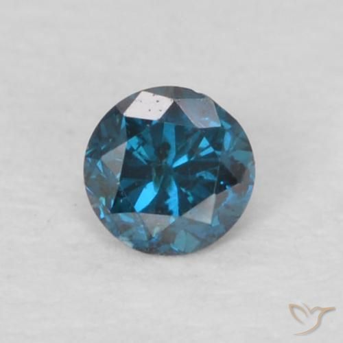 0.07ct Naturale Blu Diamante, Rotondo, VS-SI