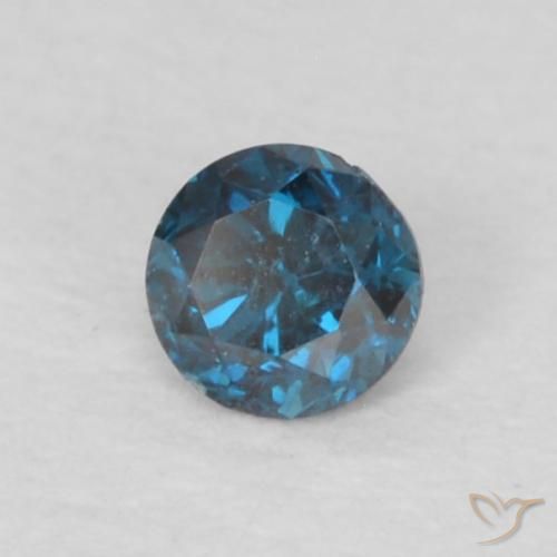 Diamante Blu naturale da 0.07 ct, Rotondo, VS-SI