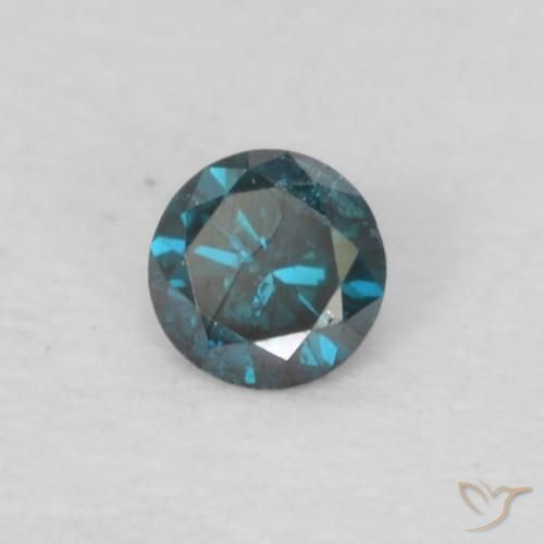 Diamante Blu naturale da 0.04 ct, Rotondo, VS-SI