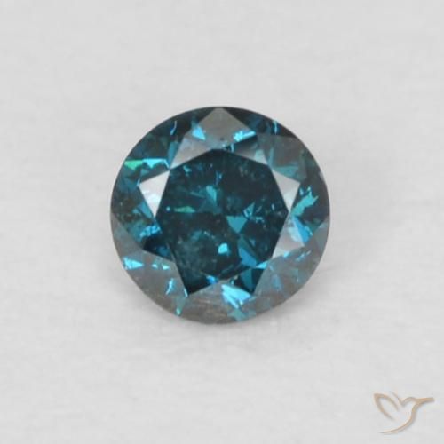 Diamante Blu naturale da 0.06 ct, Rotondo, VS
