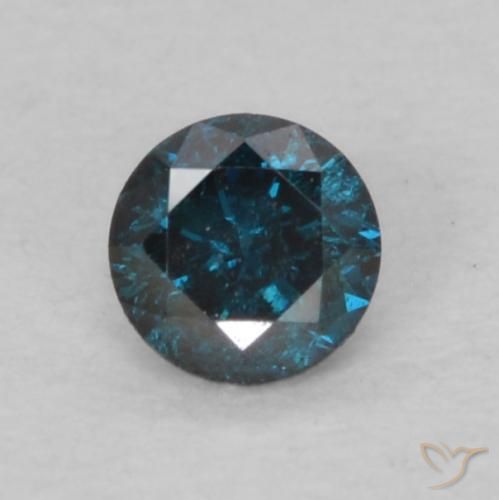 0.08ct Naturale Blu Diamante, Rotondo, VS-SI