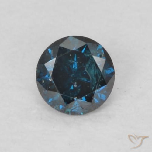 0.07ct Naturale Blu Diamante, Rotondo, VS-SI