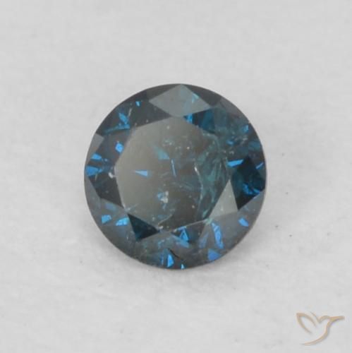 Diamante Blu naturale da 0.07 ct, Rotondo, VS-SI