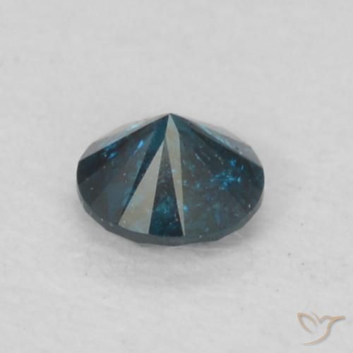 Diamante Blu naturale da 0.07 ct, Rotondo, VS-SI