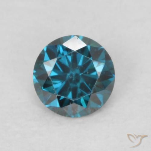 Diamante naturale blu da 0,07 ct, taglio rotondo, VVS-VS