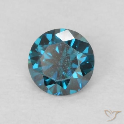 Diamante naturale blu da 0,07 ct, taglio rotondo, VVS-VS