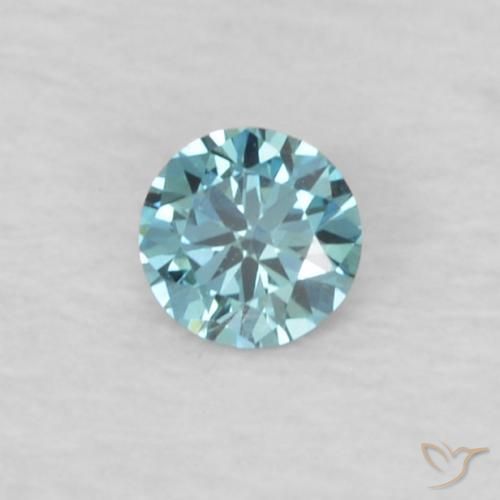 Diamante Blu naturale da 0.04 ct, Rotondo, VVS