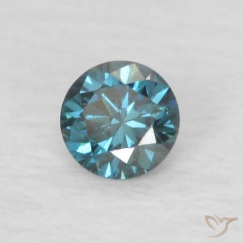 Diamante blu naturale da 0,06 ct, taglio rotondo, VVS