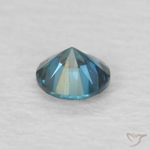Diamante blu naturale da 0,06 ct, taglio rotondo, VVS