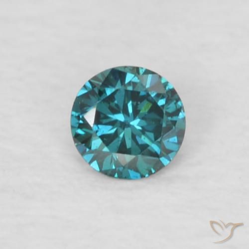 Diamante naturale blu da 0,05 ct, taglio rotondo, VVS