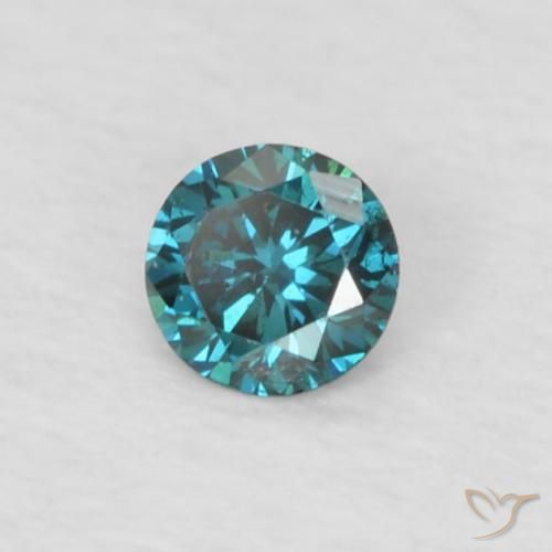 Diamante naturale blu da 0,05 ct, taglio rotondo, VVS