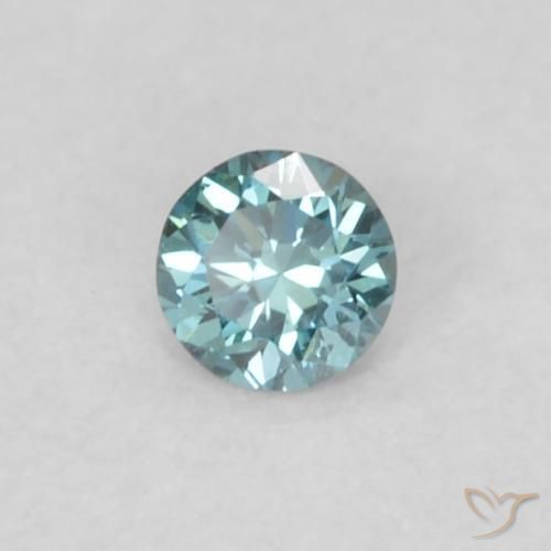 Diamante Blu naturale da 0.04 ct, Rotondo, VVS-VS