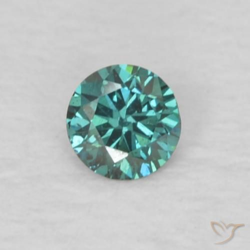 Diamante Verde naturale da 0.05 ct, Taglio rotondo, VVS