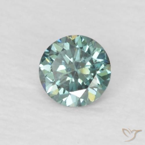 Diamante Verde naturale da 0.06 ct, Rotondo, VVS-VS