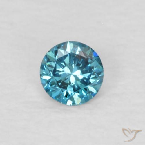 Diamante Blu naturale da 0.05 ct, Taglio rotondo, VVS-VS