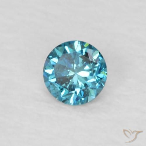 Diamante Blu naturale da 0.05 ct, Taglio rotondo, VVS-VS