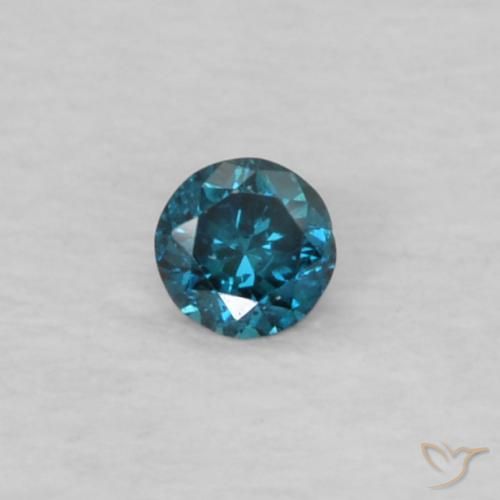 Diamante Blu naturale da 0.03 ct, Rotondo, VVS-VS