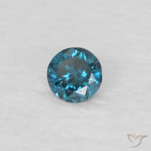 Diamante Blu naturale da 0.03 ct, Rotondo, VVS-VS
