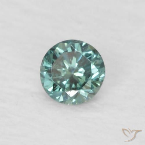 Diamante Menta verde naturale da 0.04 ct, Rotondo, VVS-VS