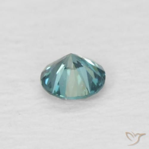 Diamante Menta verde naturale da 0.04 ct, Rotondo, VVS-VS