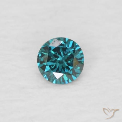 Diamante naturale blu da 0,03 ct, taglio rotondo, VVS-VS