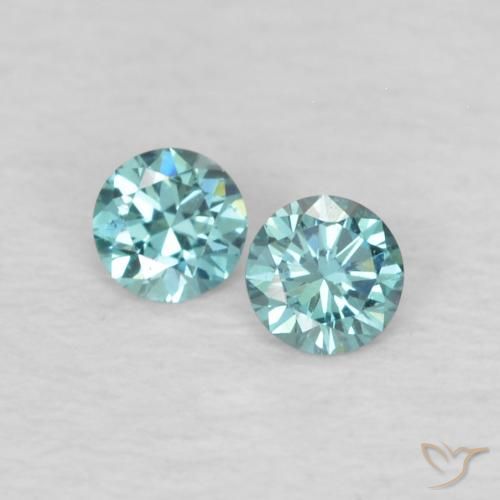 Diamante naturale blu da 0,09 ct, taglio rotondo, VVS