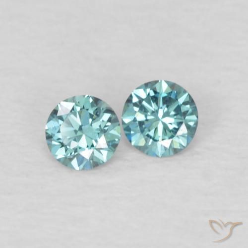 Diamante naturale blu da 0,09 ct, taglio rotondo, VVS
