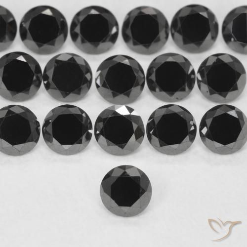 0.14ct Naturale Nero Diamante, Rotondo, Opaco