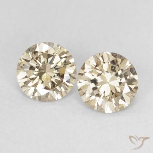 0.56ctw Naturale Marrone chiaro Diamante, Rotondo, VS-SI