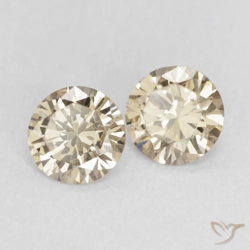 Gemme di Diamante Marrone chiaro naturale da 0.56 ct, Rotondo, VS-SI