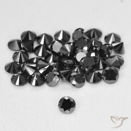 0.07ct Naturale Nero Diamante, Rotondo, Opaco