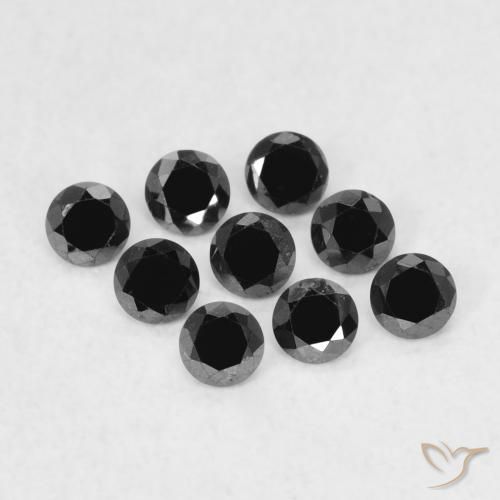0.05ct Naturale Nero Diamante, Rotondo, Opaco