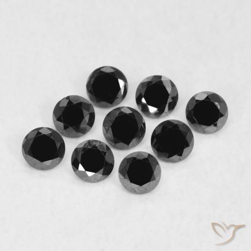 Diamante Nero naturale da 0.05 ct, Rotondo, Opaco