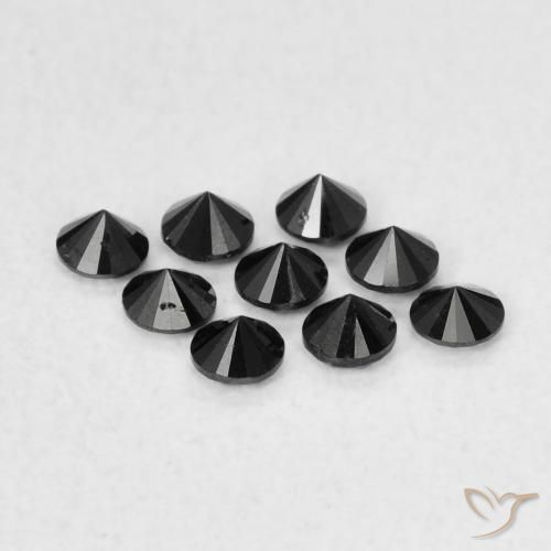Diamante Nero naturale da 0.05 ct, Rotondo, Opaco