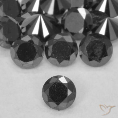 0.06ct Naturale Nero Diamante, Rotondo, Opaco