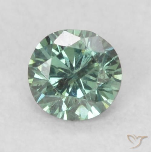 0.09ct Naturale Menta verde Diamante, Rotondo, SI