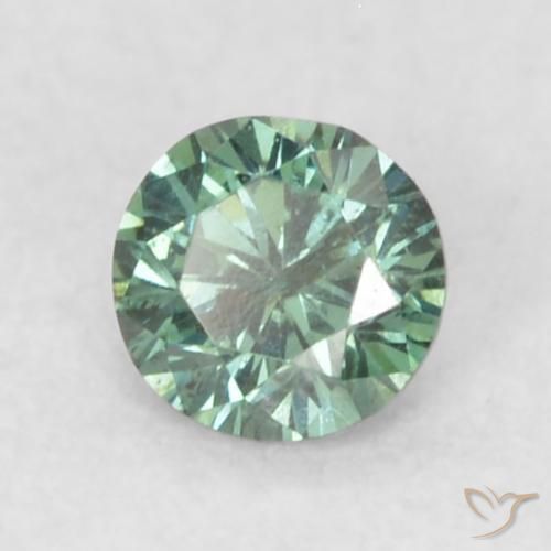Diamante Menta verde naturale da 0.09 ct, Rotondo, SI