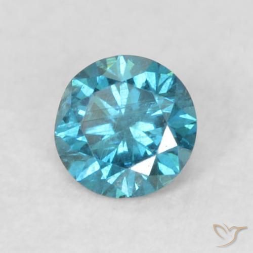 Diamante Blu naturale da 0.08 ct, Rotondo, VS
