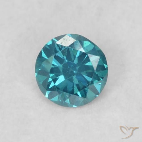 0.07ct Naturale Blu Diamante, Rotondo, VVS-VS